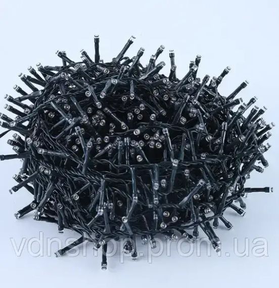 Светодиодная Гирлянда нить 401 led RGB разноцветная (черный провод) | Зображення 4