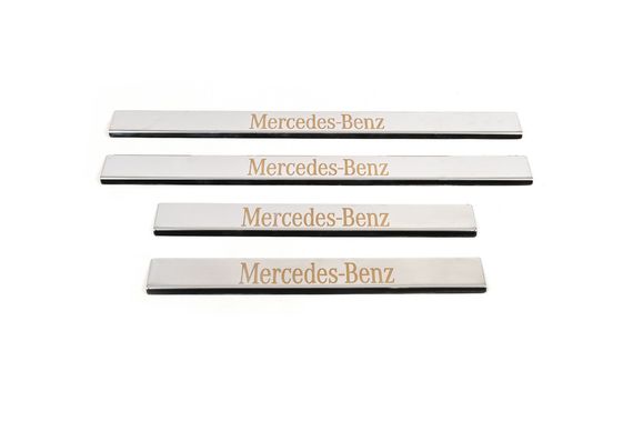 Накладки на пороги (Carmos, 4 шт, нерж) для Mercedes E-сlass W210 1995-2002 гг | Зображення 1