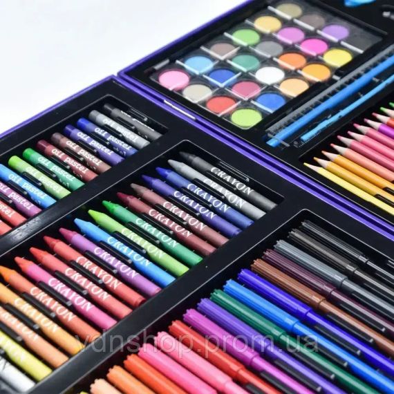 Набір для малювання у кейсі 128 предметів, Космонавт, Синій / Дитячий набір для творчості / Набір художника YU227 | Зображення 2