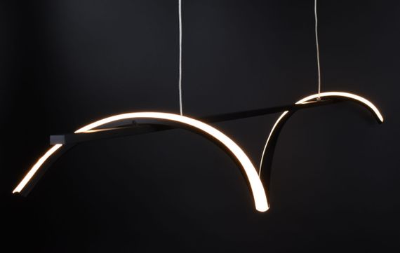 Люстра світлодіодна підвісна LED світильник для квартири на стелю лед 27073 Чорний 30-160х10х100 см. | Зображення 3