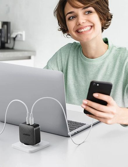 Мережевий зарядний пристрій Ugreen CD216 66W 2xType-C PD Charger (Black) (UGR-70867) | Зображення 5
