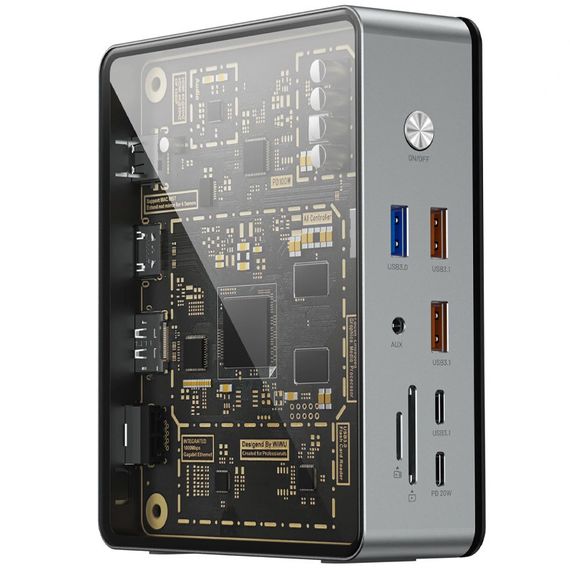 Перехідник HUB WIWU Matrix docking station 16in1 W1601 Gray | Зображення 1