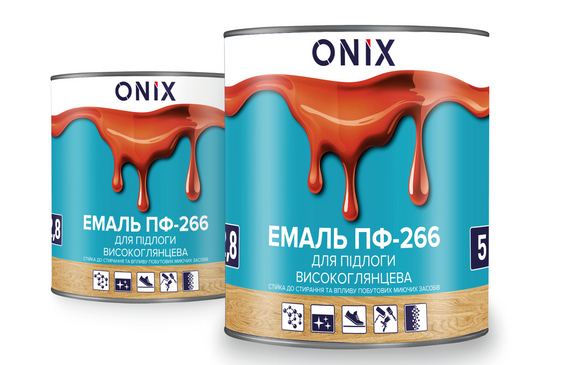 Емаль для підлоги ПФ-266 жовто-коричнева 2,8кг Onix