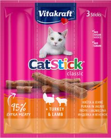 Ласощі для котів з індичкою та ягням Vitakraft Sticks Turkey Lamb, 3 шт х 6 гр