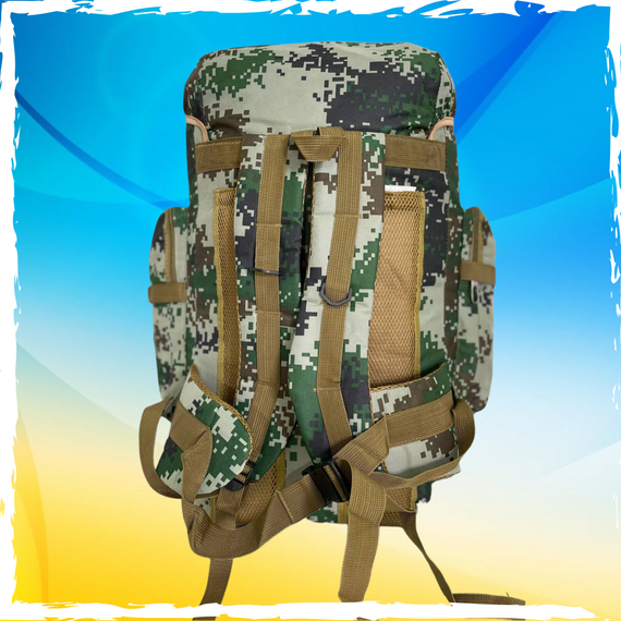 Рюкзак тактичний, 80л. Рюкзак 80 літрів. Камуфляж, хакі, піксельний | Зображення 1