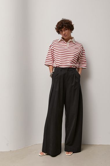 Футболка-поло у смужку - червоний цвет, S (є розміри) | Зображення 2