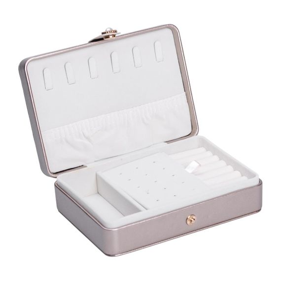 Скринька для прикрас з еко шкіри 16×11×4.7 см органайзер для ювелірних виробів HP-5-30GOLD | Зображення 2