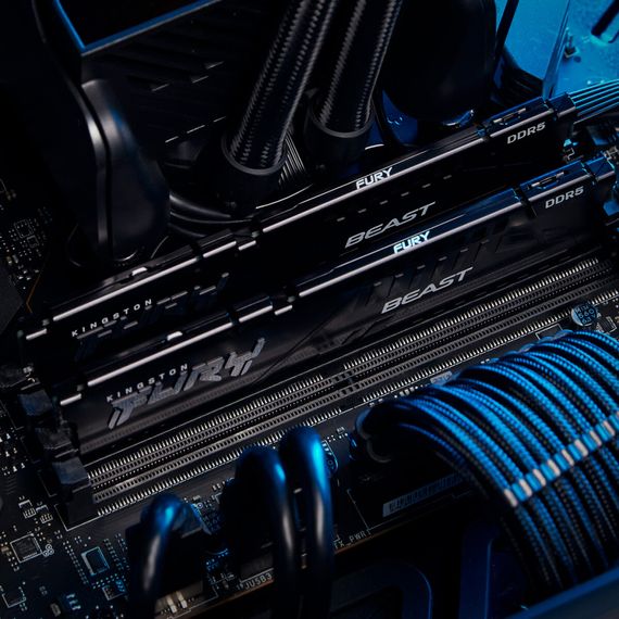 Модуль пам'яті для комп'ютера DDR5 64GB (2x32GB) 5200 MHz Beast Black Kingston Fury (ex.HyperX) (KF552C36BBEK2-64) | Зображення 6