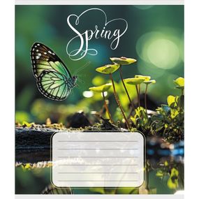 Тетрадь ученическая "Бабочка весной" 018-530216K-4 в клеточку, 18 листов