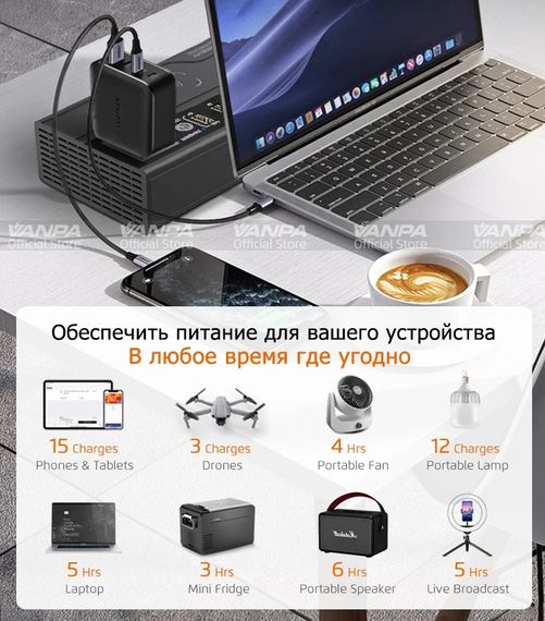 Портативний зарядний пристрій зарядна станція 200 ватів | Зображення 3