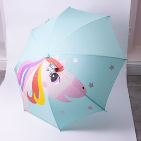 Класична дитяча парасолька-тростина механічна з поліестеру міцна надійна 8 спиць діаметр 89 см М'ятний HP-23-12M