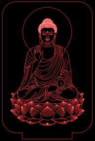 Акриловый светильник-ночник Будда красный tty-n000691