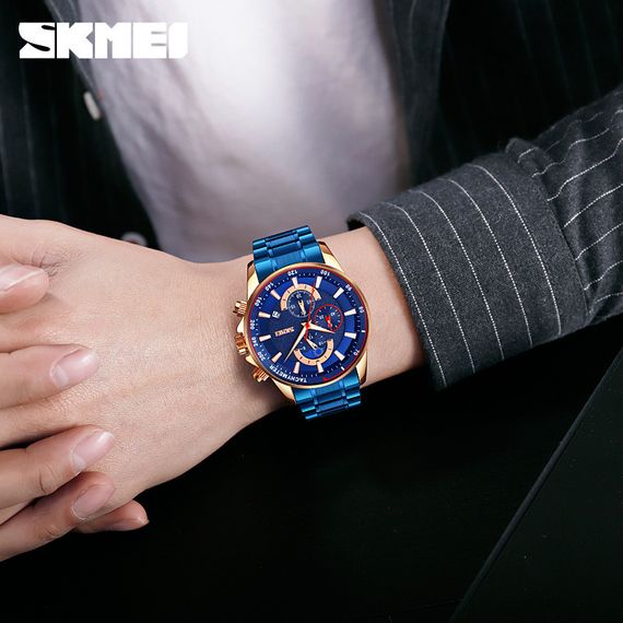Годинник S2kmei 9250RGBU Rose Gold-Blue | Зображення 2