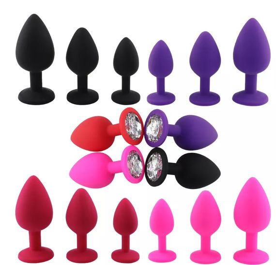 Силіконова анальна пробка із кристалом (Розмір L, рожева) | Зображення 7