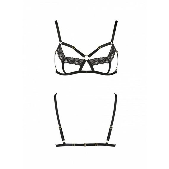 Бюстгальтер-стрепи з мереживом Passion Exclusive SOLON BRA L/XL, black | Зображення 4