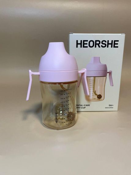 Поїльник дитячий HEORSHE 300 мл Рожевий | Зображення 1