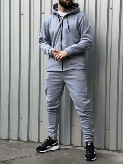 Чоловічий спортивний костюм база сірий | Зображення 4