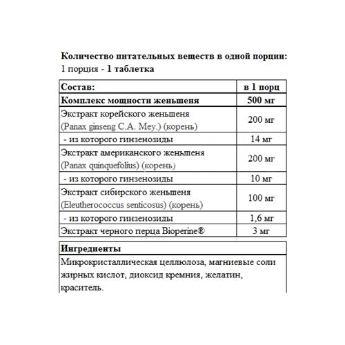 Натуральная добавка для спорта Olimp Nutrition Gold Ginseng Complex 30 Tabs | Зображення 1