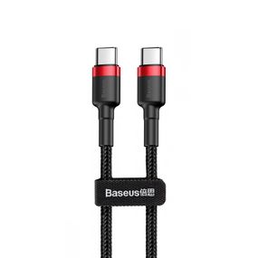 Кабель Baseus Cafule Type-C to Type-C PD 2.0 60W (1m), Чорно-червоний, 1.0 м
