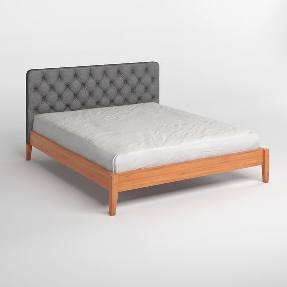 Односпальне дерев&#039;яне ліжко Mebigrand Рим ДК Яблуня/Аляска 93 (Сірий) Б3 80х190 см (MBG-5040) | Зображення 1