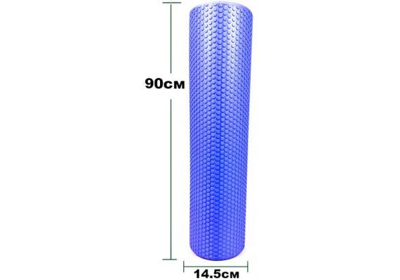 Масажний ролик EasyFit Foam Roller 90 см Синій (EF-2034-BL) | Зображення 1