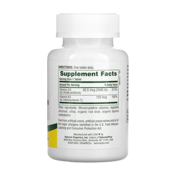 Vit D3 K2 2500 IU/120 mcg - 90 tabs | Зображення 1