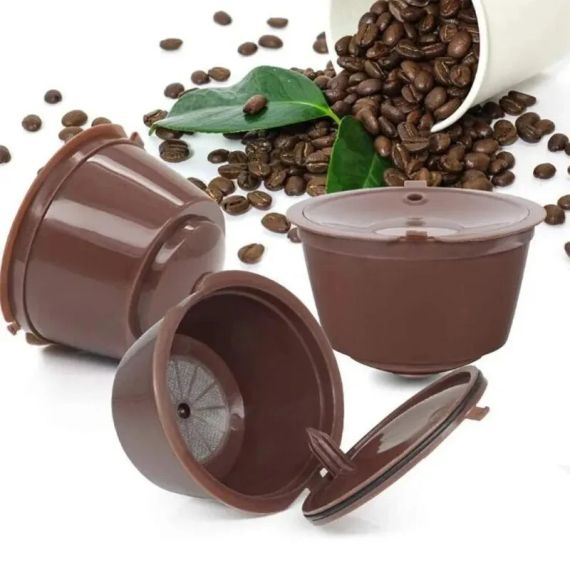 Многоразовая кофейная капсула для Nescafe Dolce Gusto/Nespresso — 1 шт. с фильтром, экологическая. Коричневая. | Зображення 7