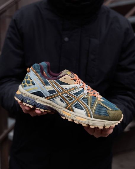 Кросівки демісезонні Asics Lux технологія амортизації колір: олива / жовтогарячий/ синій | Зображення 8