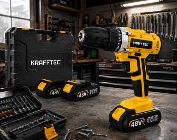 Аккумуляторный шуруповерт KRAFFTEC 48V 6Ah • Шуруповерт KRAFFTEC 48V 6Ah для сборки мебели, монтажа крепежа и ремонтных работ | Зображення 4