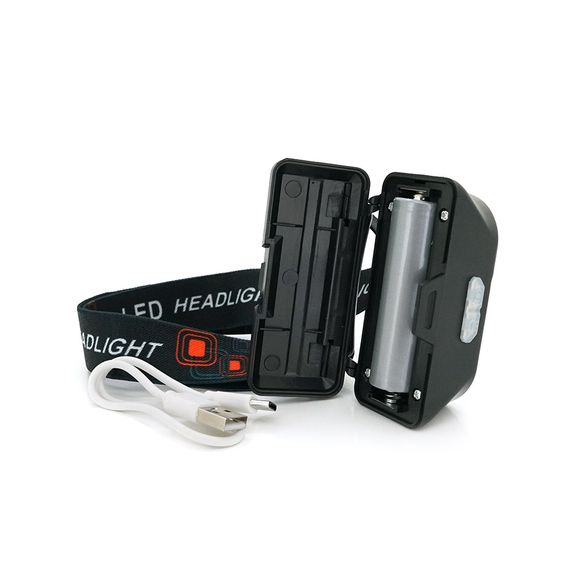 Налобний ліхтарик Voltronic KX-1804,2 Cob, White+Red, 6 режимів, корпус: пластик, водостійкий, ip44, АКБ 18650, Type-C кабель, | Зображення 4