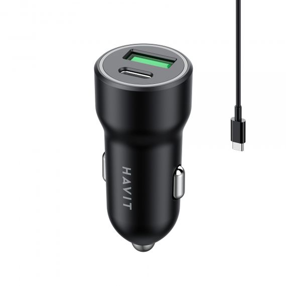 Автомобільний зарядний пристрій HAVIT HV-CC613 20W USB+USB-C | Зображення 3