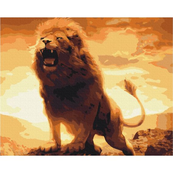 Картина по номерам "Львиный рык" BS4637  Brushme 40х50 см