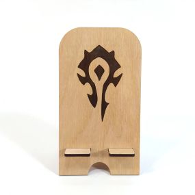 Підставка тримач для мобільного телефону смартфону World of Warcraft Орда 18х10 см Майстерня містера Томаса Фанера 4 мм