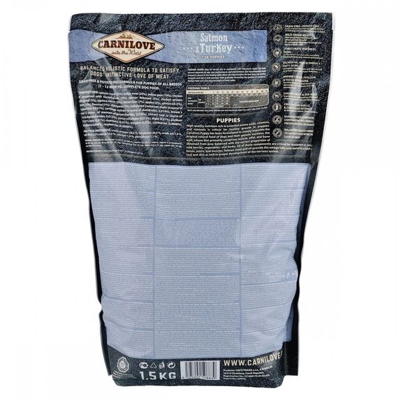 Корм сухий Carnilove Puppy Salmon and Turkey для цуценят усіх порід з лососем та індичкою 1,5 кг | Зображення 3