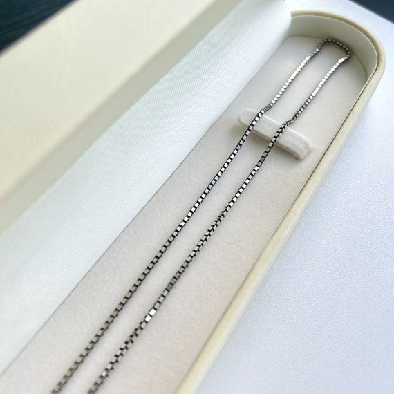Срібний ланцюжок Венеція 40 см (квадратне плетіння, box chain), 5 г, 925 проби | Зображення 4