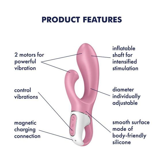 Вібратор-кролик Satisfyer Air Pump Bunny 2, надувається | Зображення 3