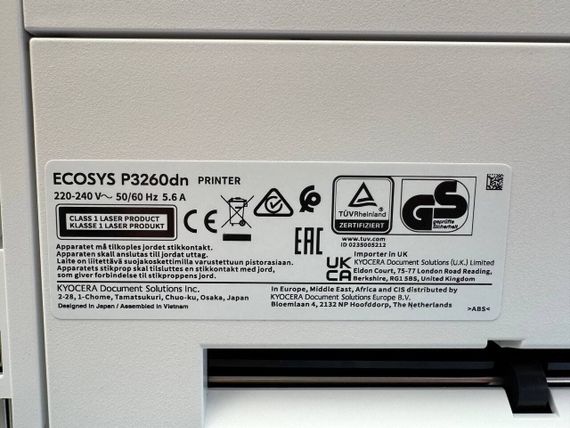 Принтер Kyocera Ecosys P3260dn / Лазерная монохромная печать / 1200x1200 dpi / A4 / 60 стр/мин / USB, Ethernet / Дуплекс | Зображення 2