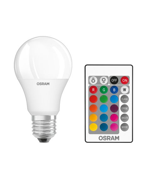 Лампа светодиодная OSRAM LED A60 9W 806Lm 2700К+RGB E27 пульт ДУ (4058075430754) | Зображення 1