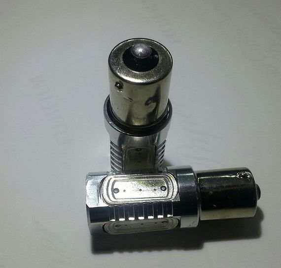Светодиодная автолампа 1156(P21W)-S25-BA15s - HP - 7,5W (250Lm) RED HP Epistar, одноконтактная | Зображення 1