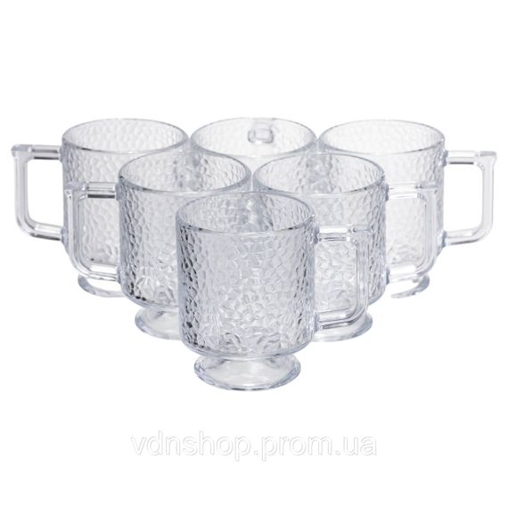 Набір чашок 6 шт для чаю та кави Goblet по 300 (мл) кружки скляні HP-19-L8