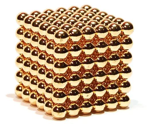 Головоломка Неокуб золотой NeoCube в боксе 216 шариков металлический 5 мм