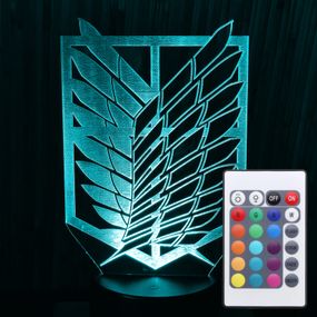 Акриловый светильник-ночник с пультом 16 цветов Битва Титанов Крылья Свободы tty-n000300