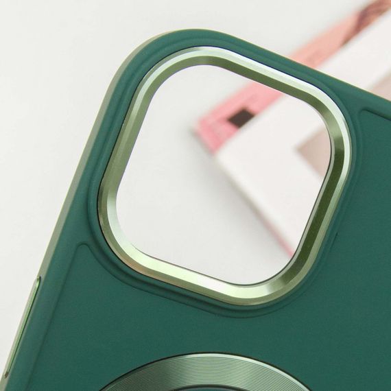 TPU чехол Bonbon Metal Style with MagSafe для Apple iPhone 15 (6.1") Зеленый / Pine green | Зображення 2