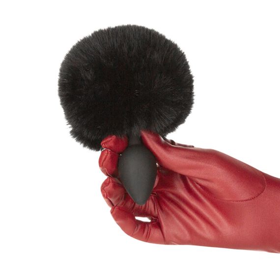 Анальна пробка з хвостом Punishment - Bunny Tail Silicone Anal Plug - Black | Зображення 2