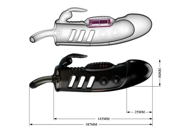 Насадка удлиняющая с вибростимуляцией ( на 2,5 см ) PRETTY LOVE - PENIS SLEEVE Sloane цвет черный sexstyle | Зображення 7