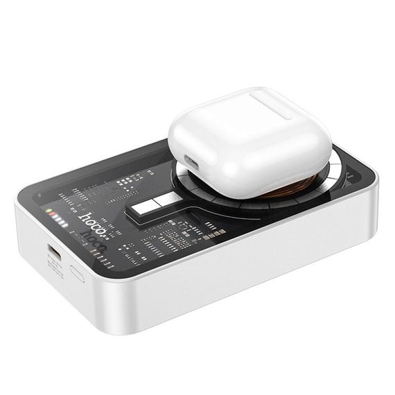 Універсальна Мобільна Батарея Power Bank Hoco Q10A PD20W Wireless Fast Charging 10000mAh Колір Білий | Зображення 4