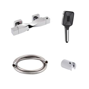 Акційний набір Qtap: Змішувач для душу Zkrouceny QTZKR40T105C+Лейка Rucni QTRUC125CRM45954+Шланг Hadice QTHADPVC160C+Держувач