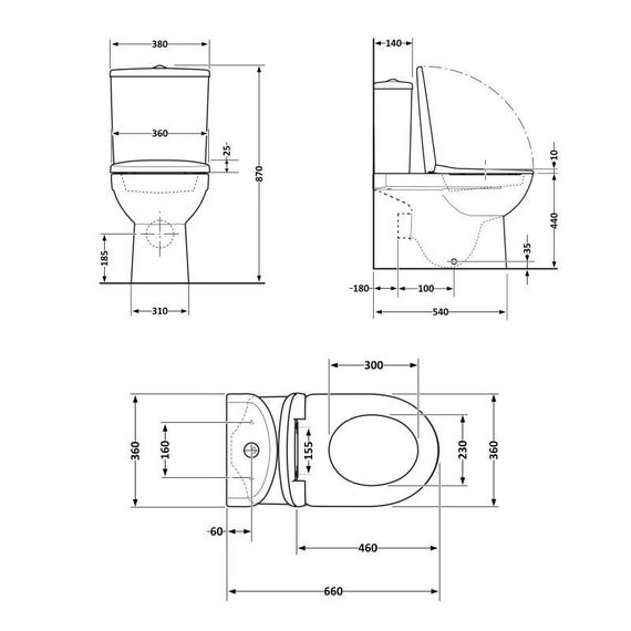 Унітаз підлоговий Qtap Robin Ultra Quiet безобідковий з сидінням Soft-close MATT BLACK QT13226083AMB | Зображення 1