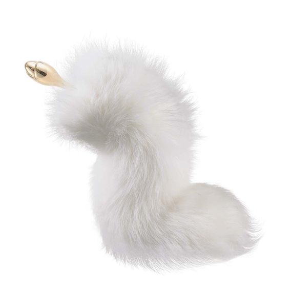 Металева анальна пробка Лисий хвіст LOCKINK SEVANDA White Fox-Tail Anal Rose-shape Plug Sex Aura