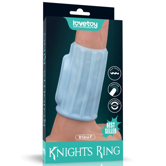 Насадка на член - Vibrating Ridge Knights Ring Blue Sex Aura